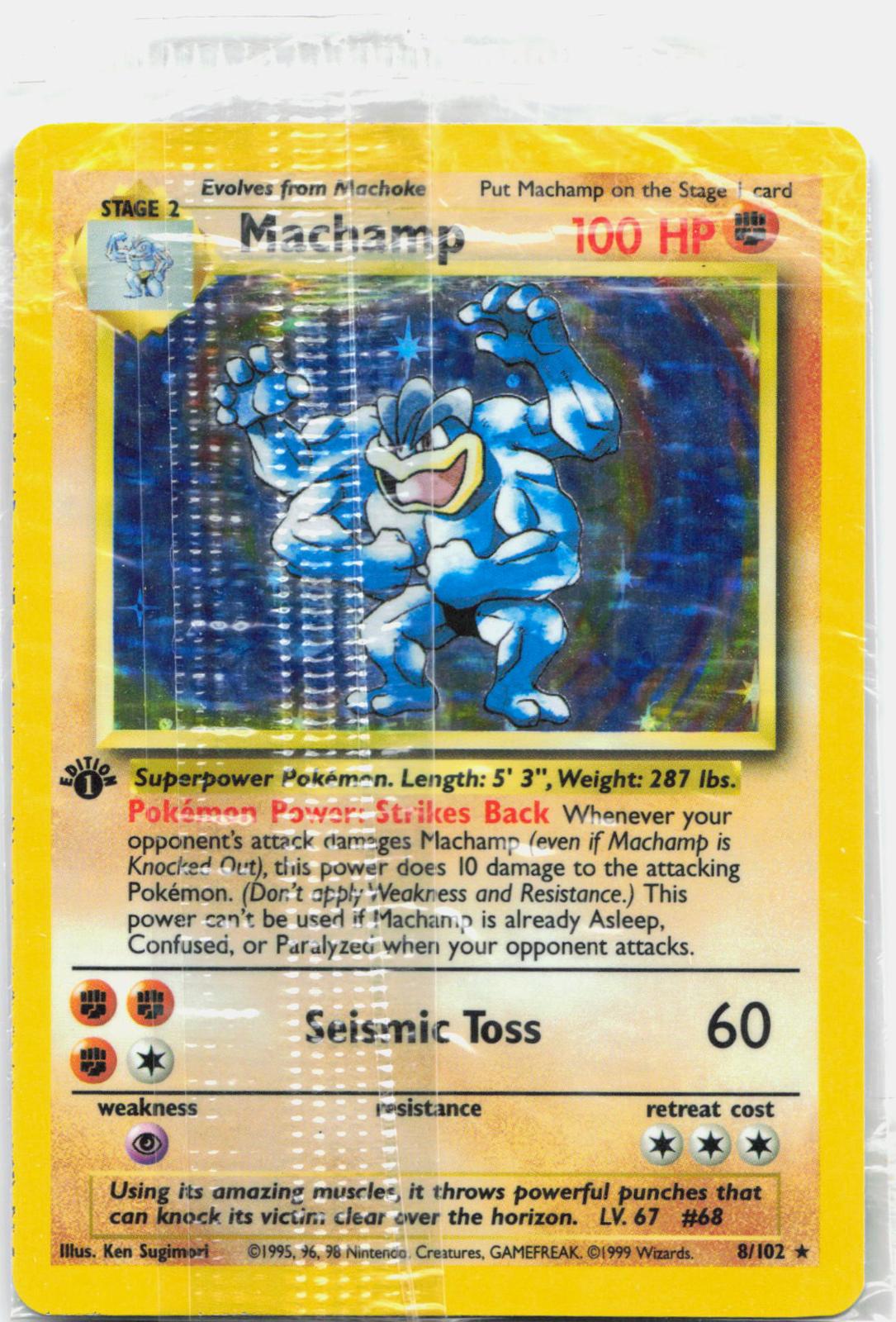Machamp - 8/102 SEALED Base Set 1st Edition Holo Rare Pokemon - NM