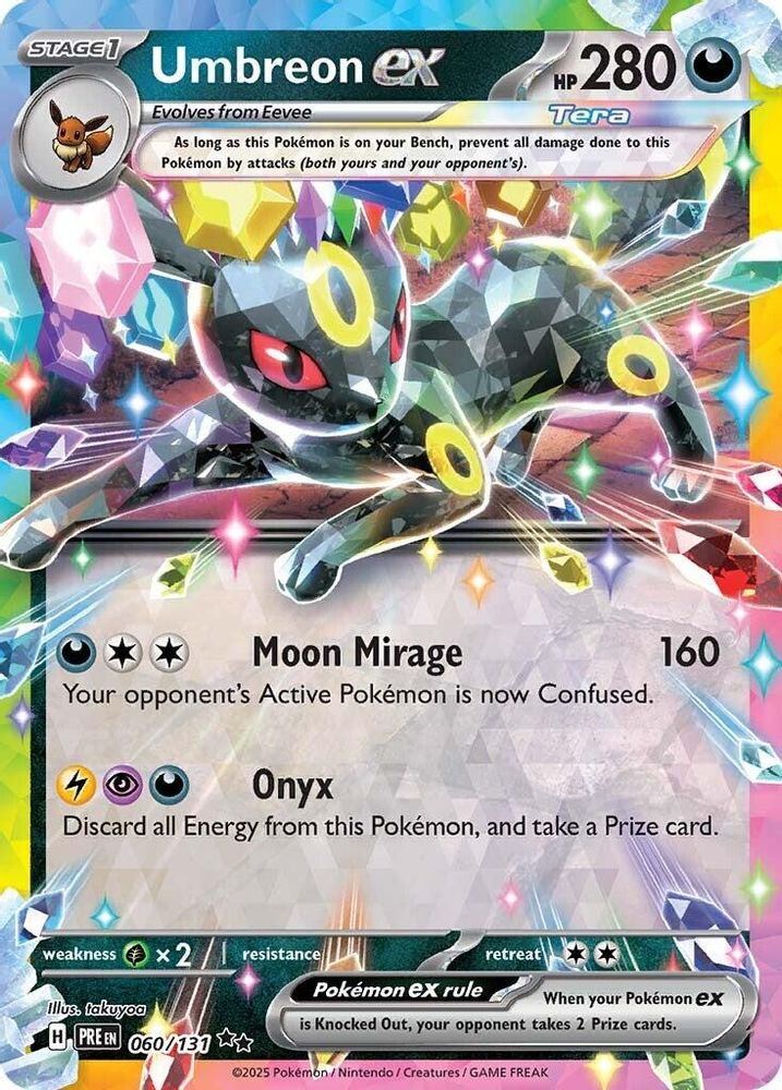 Umbreon ex - 060/131 Prismatic Evolutions Double Rare Holo Pokemon - NM