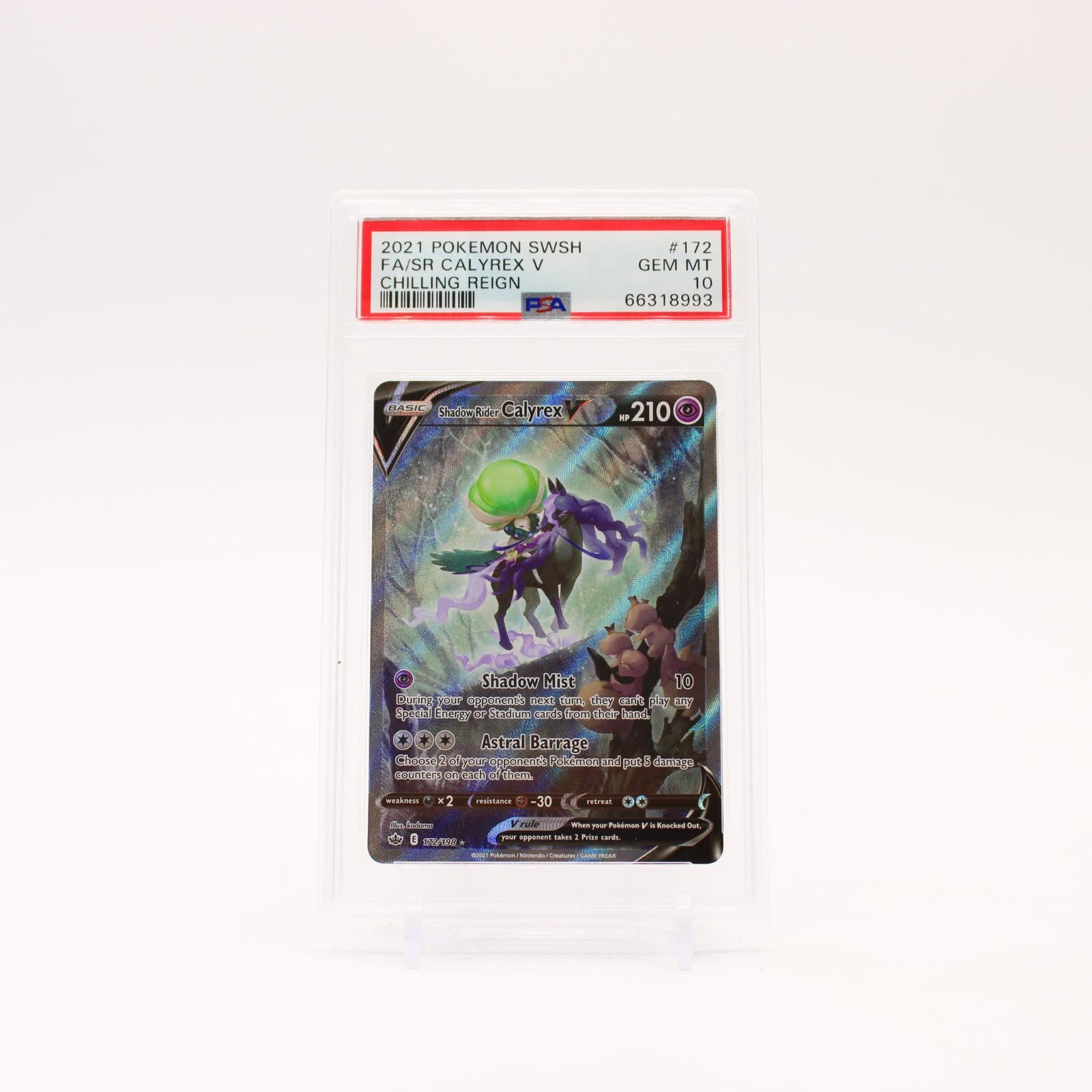 Shadow Rider Calyrex V - 172/198 PSA 10 Chilling Reign Alternate Art Pokemon - GEM MINT
