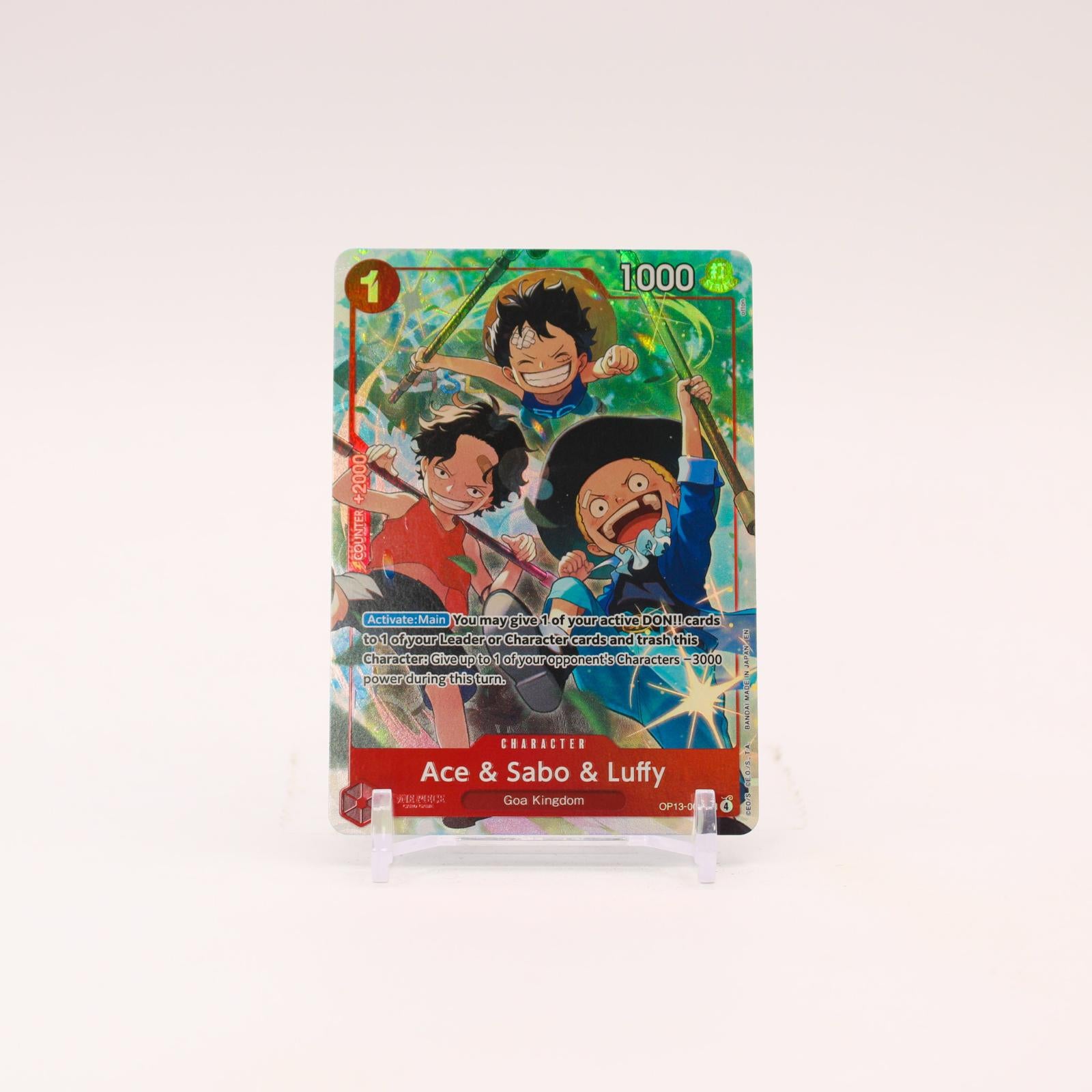 Ace & Sabo & Luffy Alternate Art - OP13-007 Carrying On His Will SR One Piece - NM/MINT