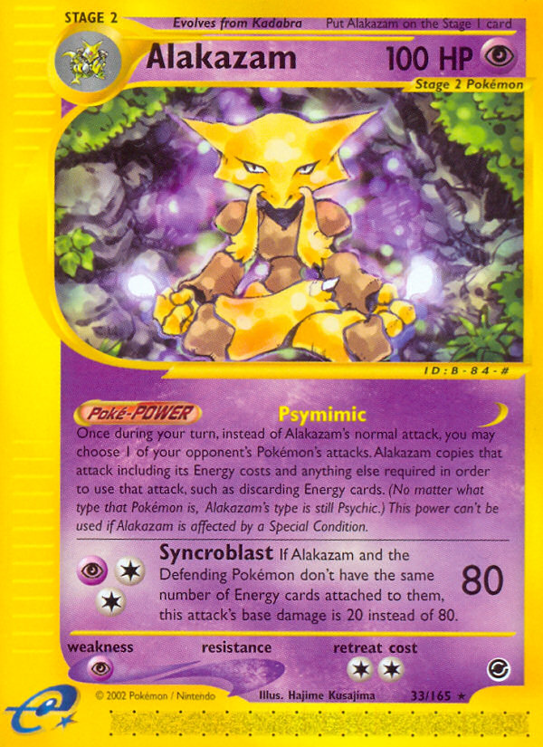 Alakazam - 33/165 Expedition Base Set Rare Pokemon - NM