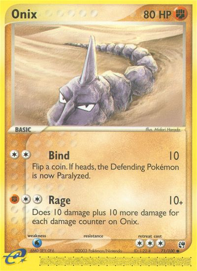 Onix - 71/100 Sandstorm Common Pokemon - NM