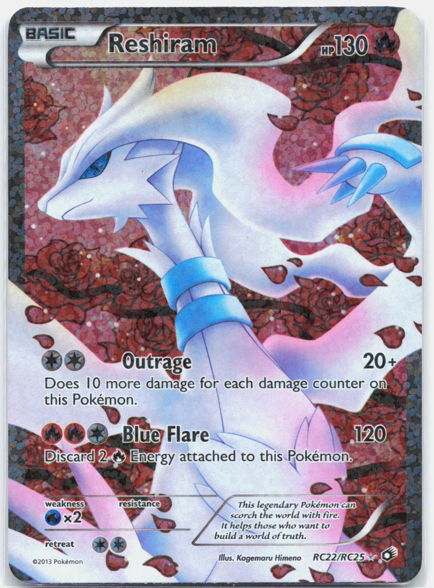 Reshiram - RC22/RC25 Legendary Treasures Radiant Collection Pokemon - NM/LP