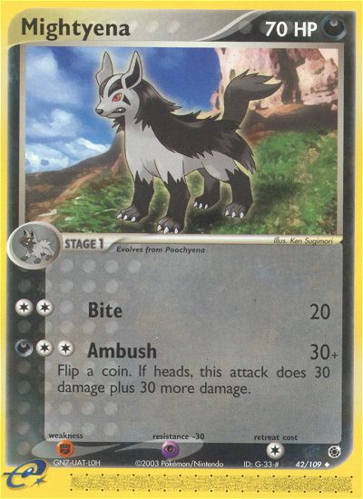 Mightyena - 42/109 Ruby & Sapphire Uncommon Pokemon - NM