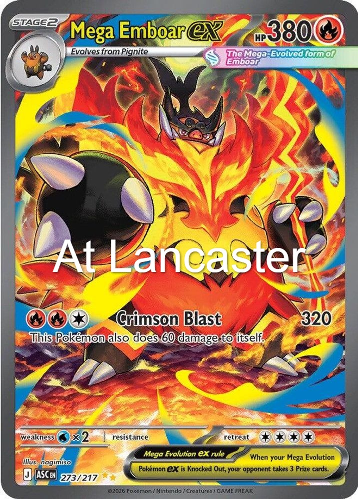 Mega Emboar ex - 273/217 Ascended Heroes Special Illustration Rare Pokemon - NM (Lanc)