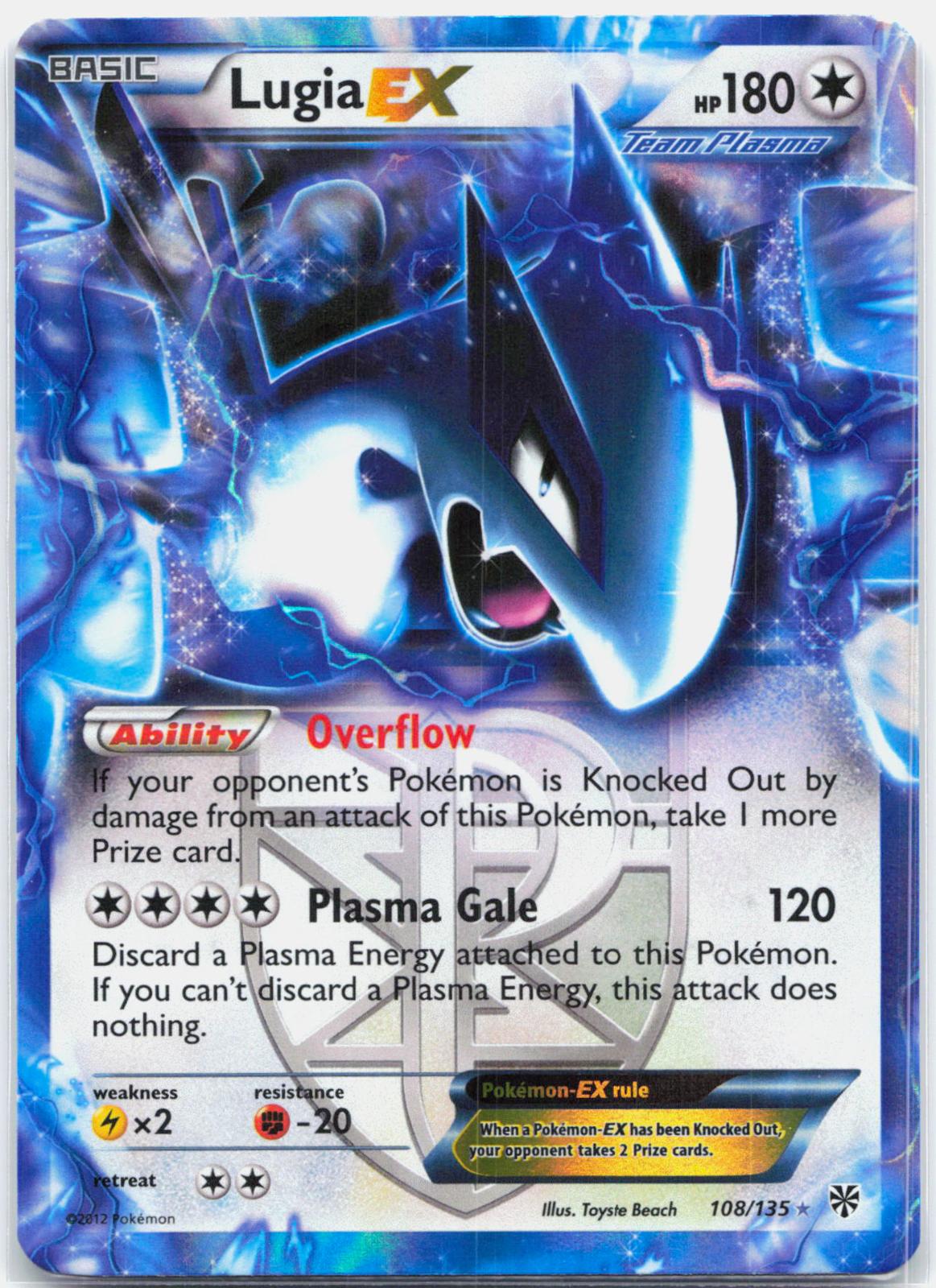 Lugia EX - 108/135 Plasma Storm Ultra Rare Pokemon - NM/LP