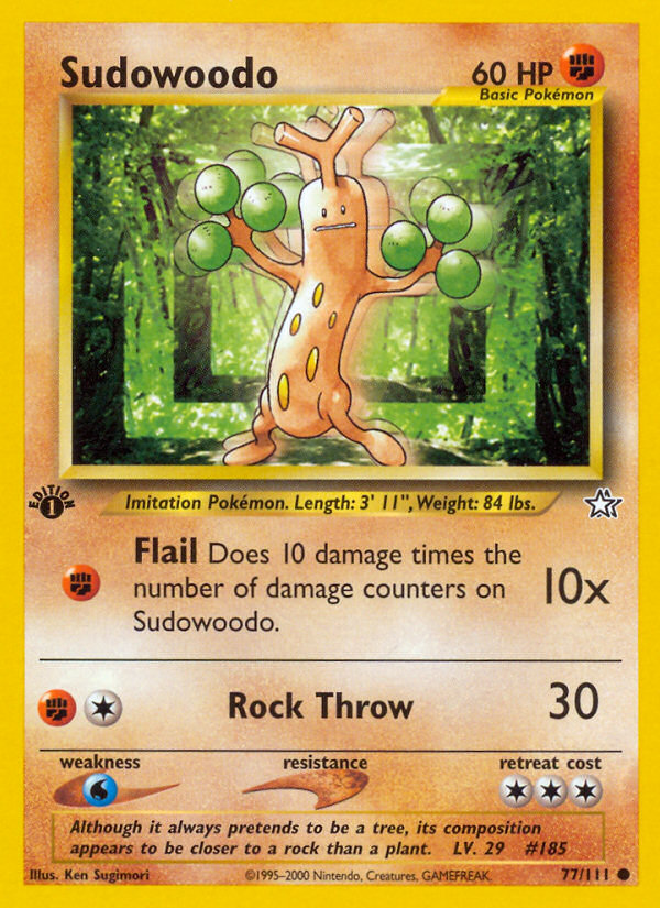 Sudowoodo - 77/111 Neo Genesis Common Unlimited Pokemon - NM