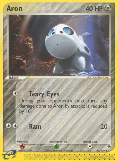 Aron - 49/109 Ruby & Sapphire Common Pokemon - NM
