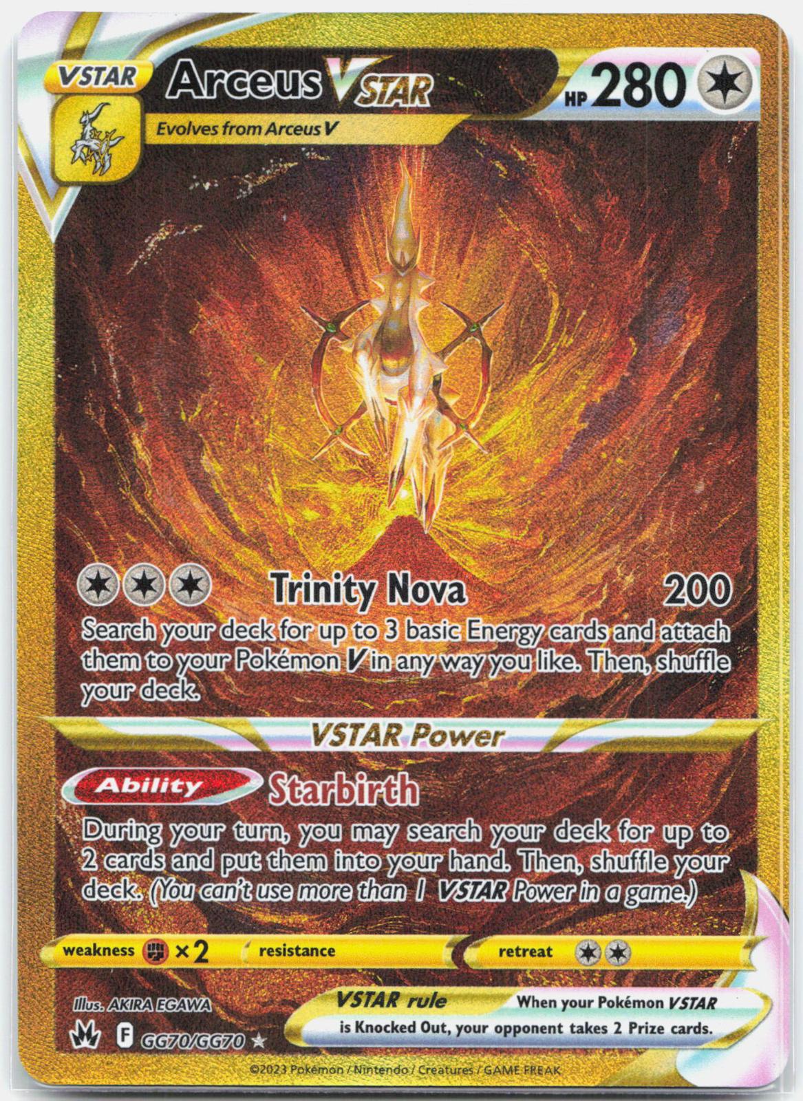 Arceus Vstar - GG70/GG70 Crown Zenith Galarian Gallery Secret Rare Pokemon - NM