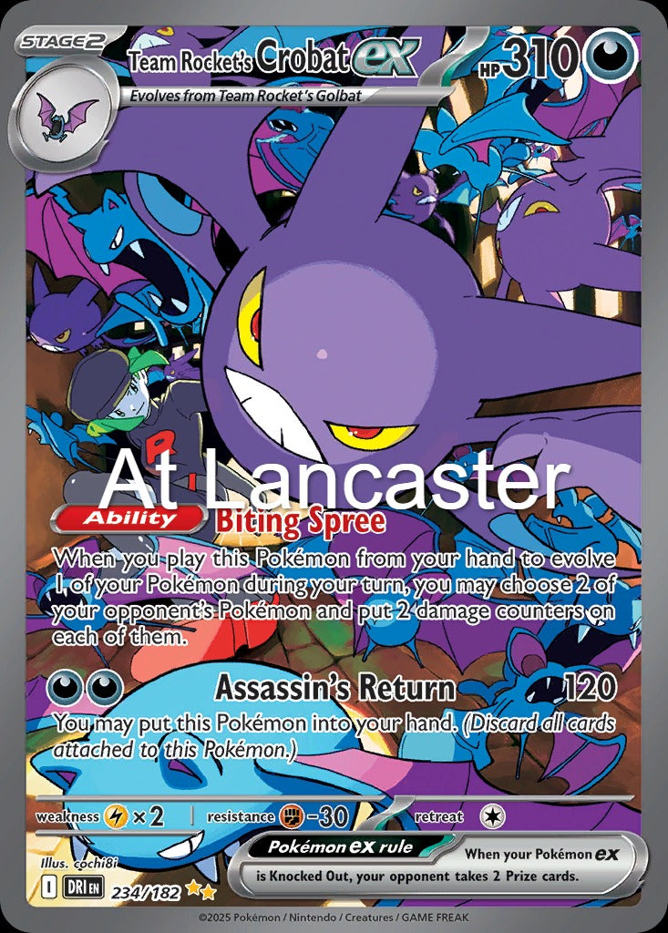 Team Rocket's Crobat ex - 234/182 Destined Rivals Special Illustration Rare Pokemon - NM (Lanc)