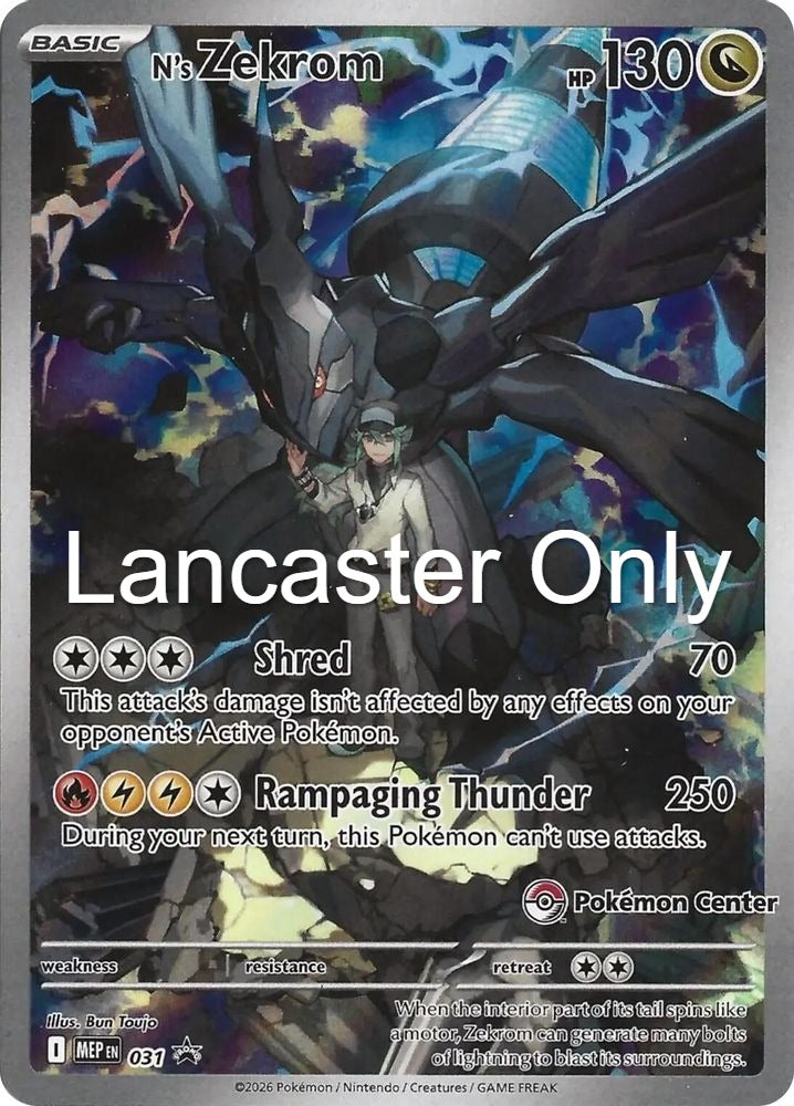 N's Zekrom (Pokemon Center Exclusive) - 031 ME: Mega Evolution Promo Holo Promo Pokemon - NM/LP (Lanc)
