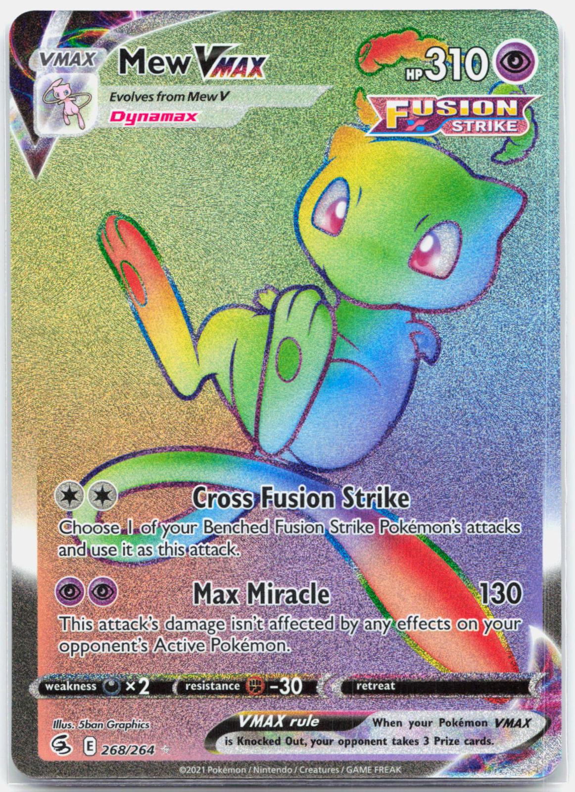 Mew VMAX - 268/264 Fusion Strike Rainbow Pokemon - NM/MINT