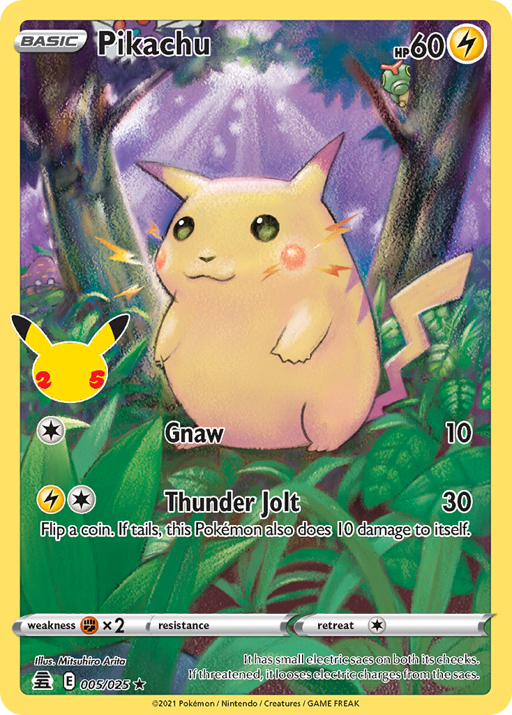 Pikachu - 005/025 Celebrations Holo Rare Pokemon - NM