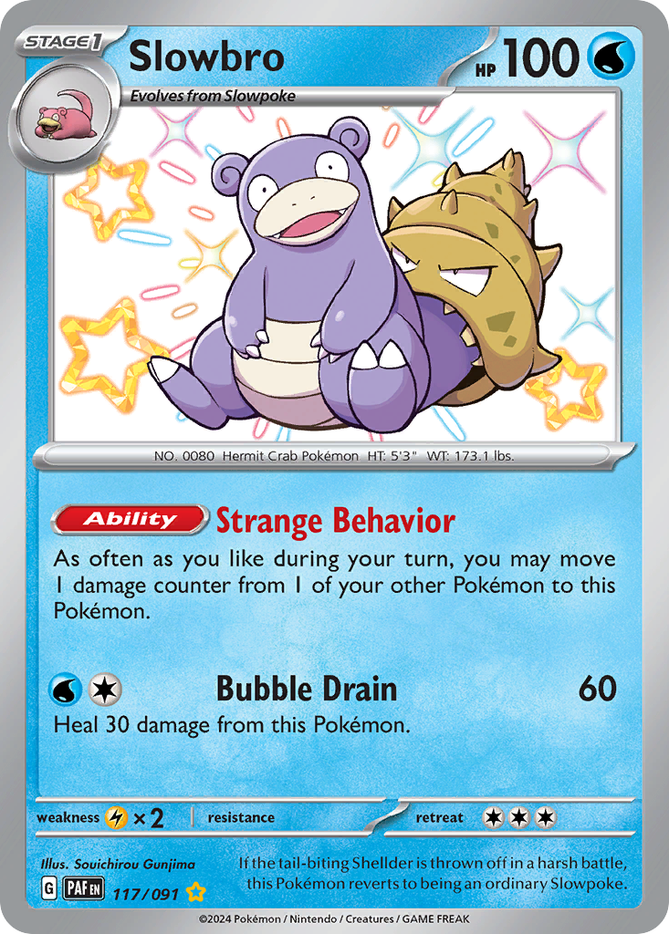Slowbro - 117/091 Paldean Fates Shiny Rare Holo Pokemon - NM