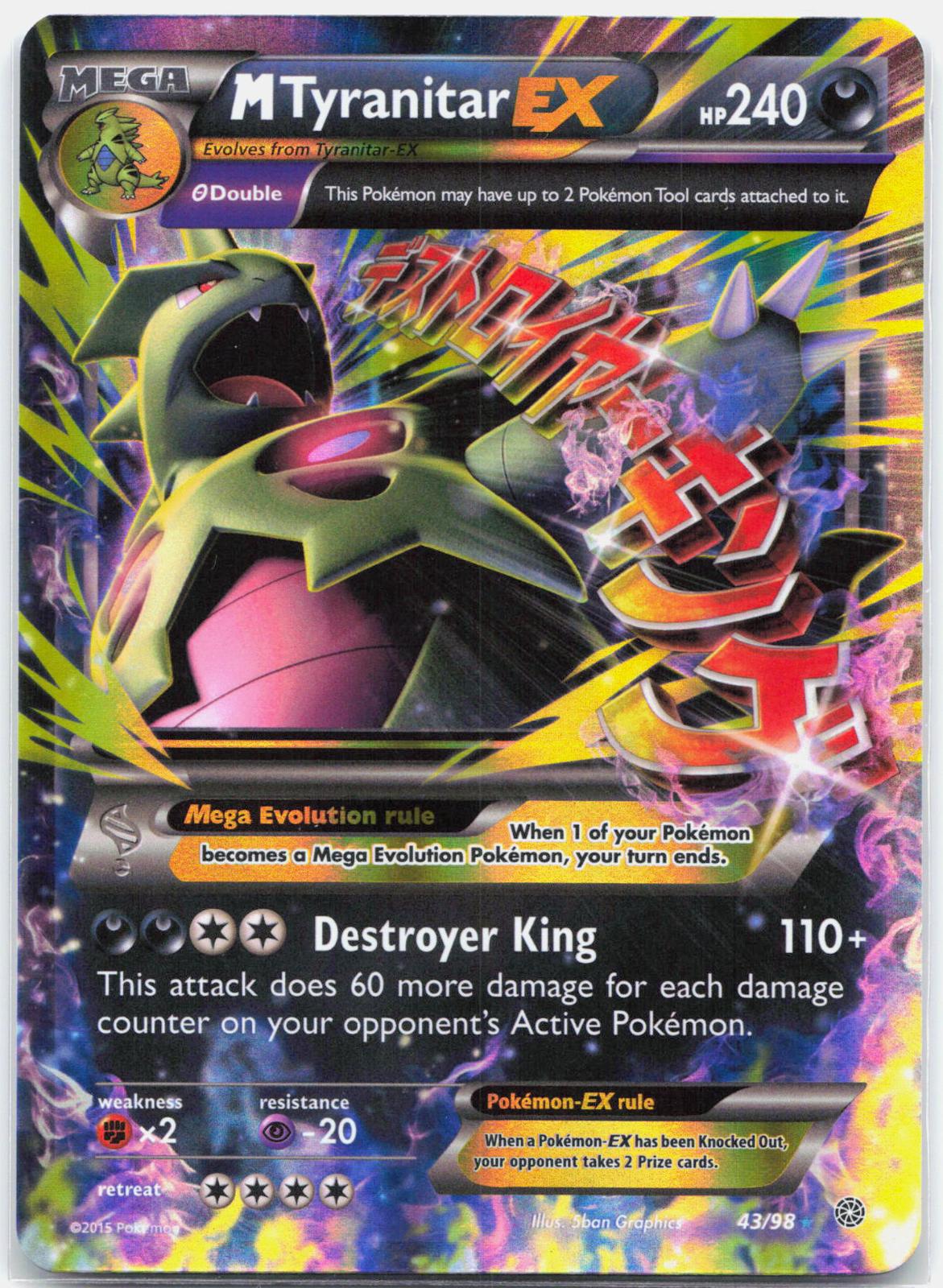 M Tyranitar EX - 43/98 Ancient Origins Holo Ultra Rare Pokemon - NM/LP