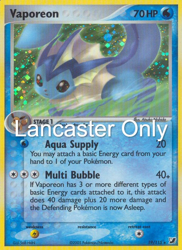 Vaporeon - 19/115 Unseen Forces Holo Rare Pokemon - DMG (Lanc)
