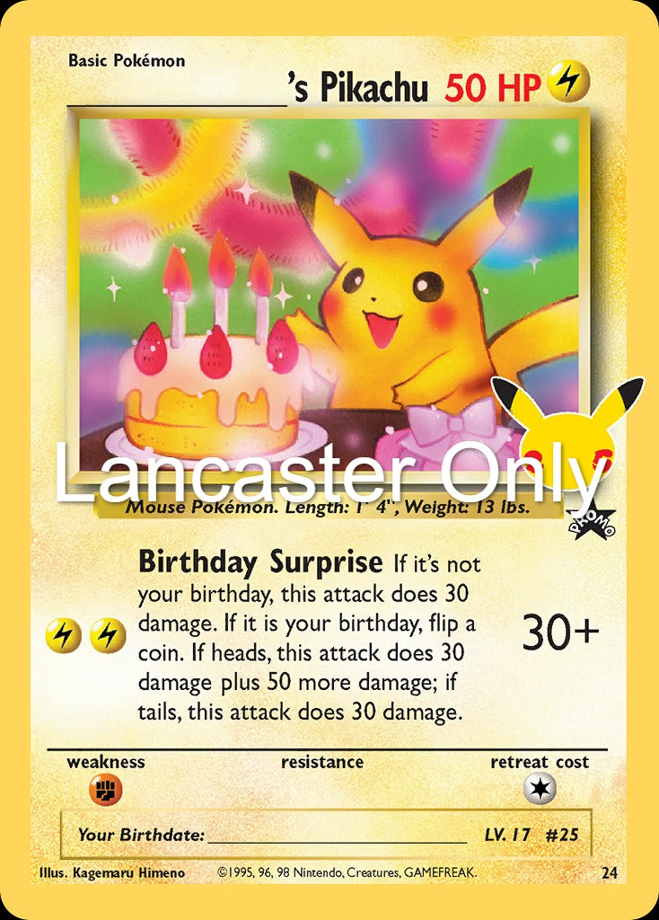 _____'s Pikachu - 24 Celebrations: Classic Collection Holo Classic Collection Pokemon - NM (Lanc)
