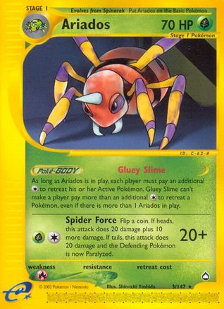 Ariados - 3/147 Aquapolis Rare Pokemon - NM