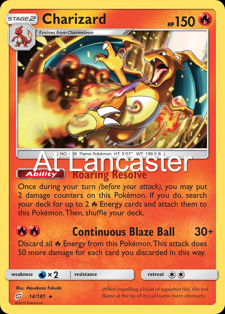 Charizard - 14/181 Team Up Reverse Holo Rare Pokemon - NM (Lanc)