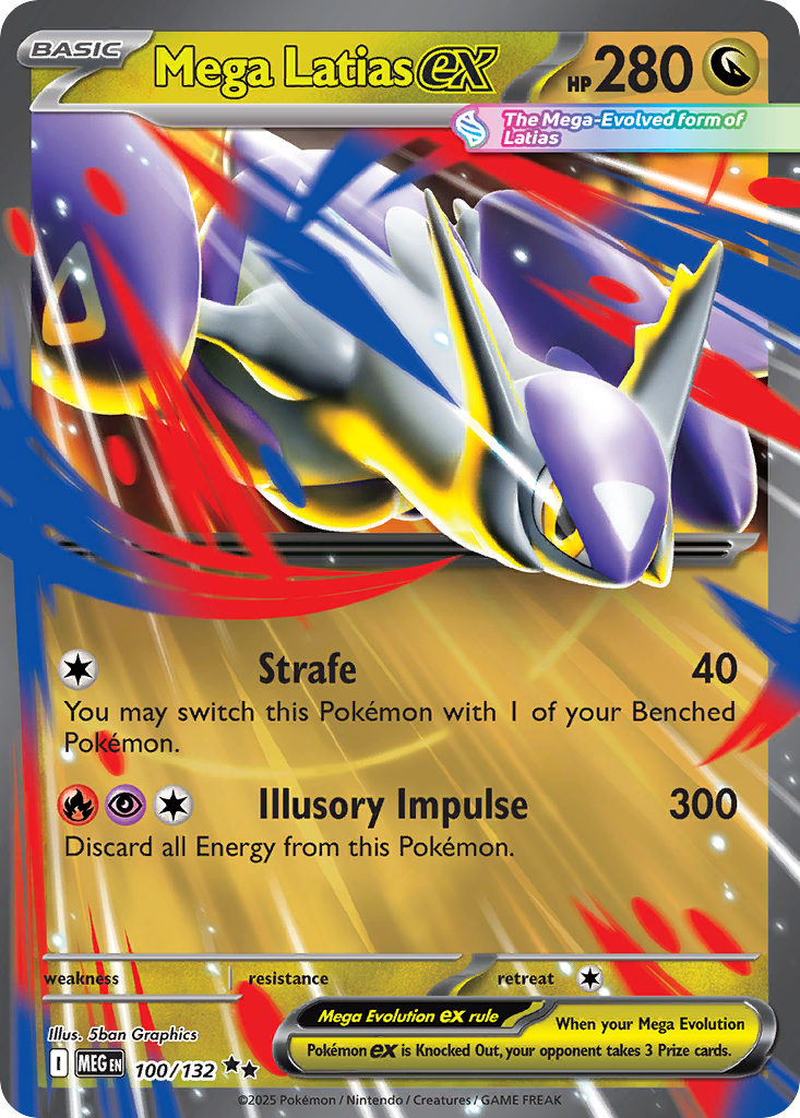 Mega Latias ex - 100/132 Mega Evolution Double Rare Holo Pokemon - NM