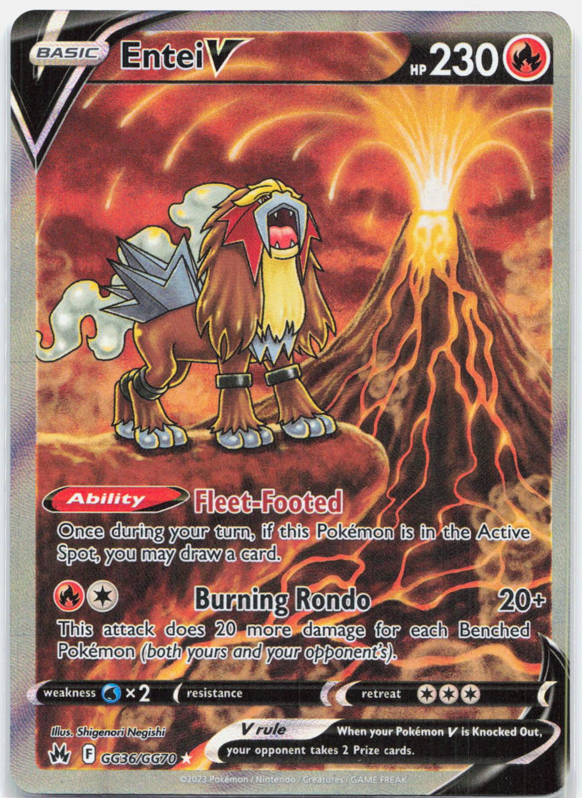 Entei V - GG36/GG70 Crown Zenith Galarian Gallery Pokemon - NM