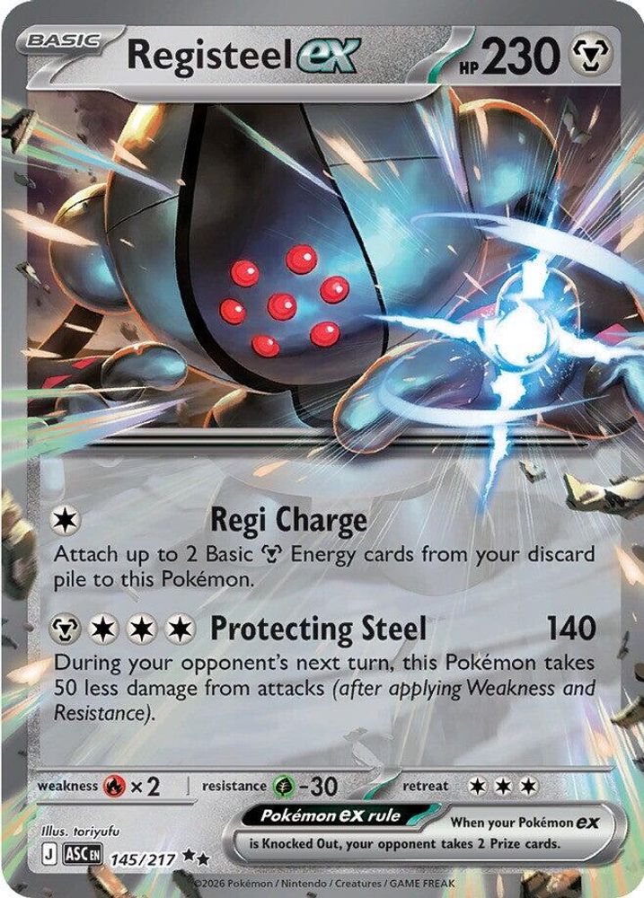 Registeel ex - 145/217 Ascended Heroes Double Rare Holo Pokemon - NM