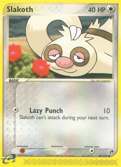 Slakoth - 80/100 Sandstorm Common Pokemon - NM