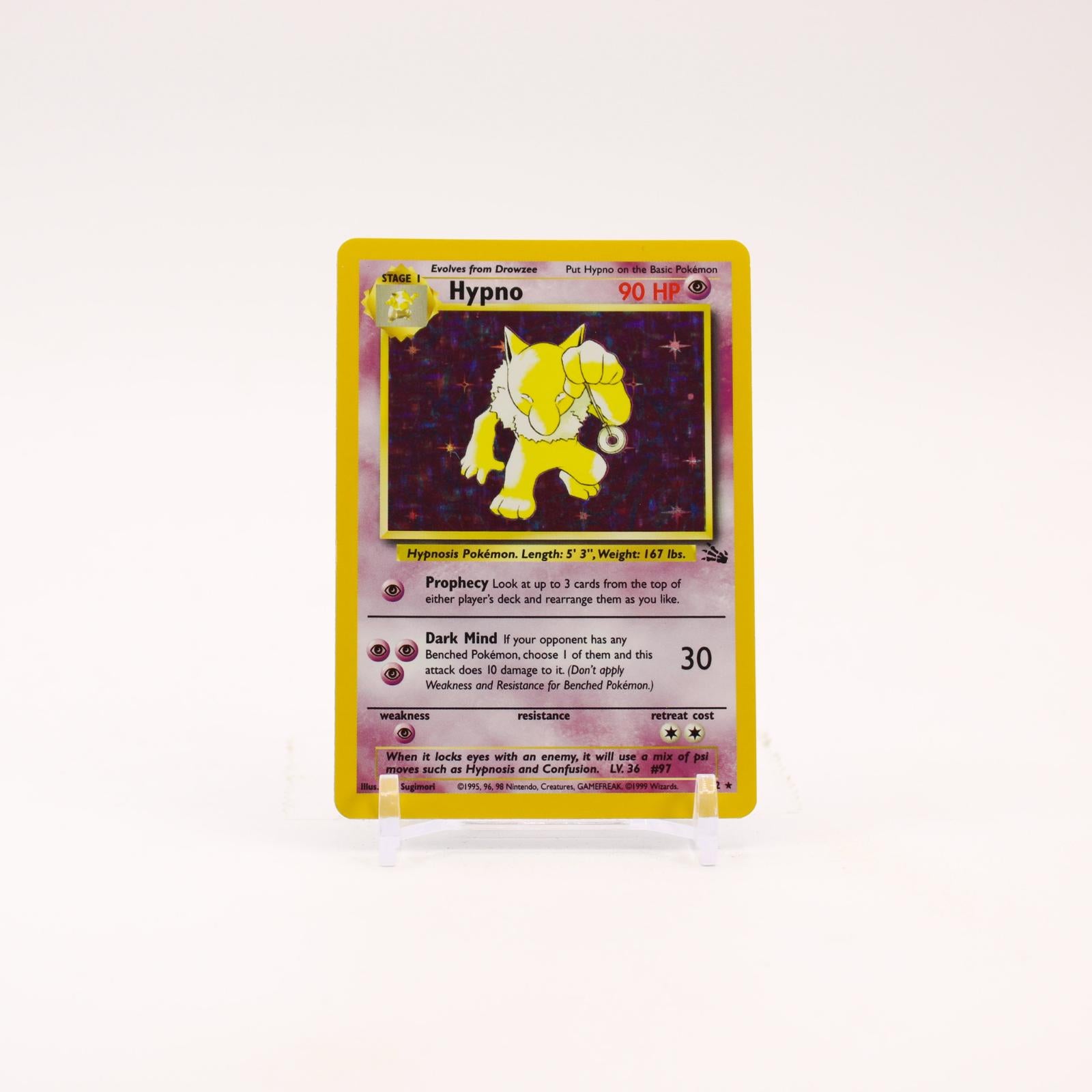 Hypno - 8/62 Fossil Unlimited Holo Rare Pokemon - NM