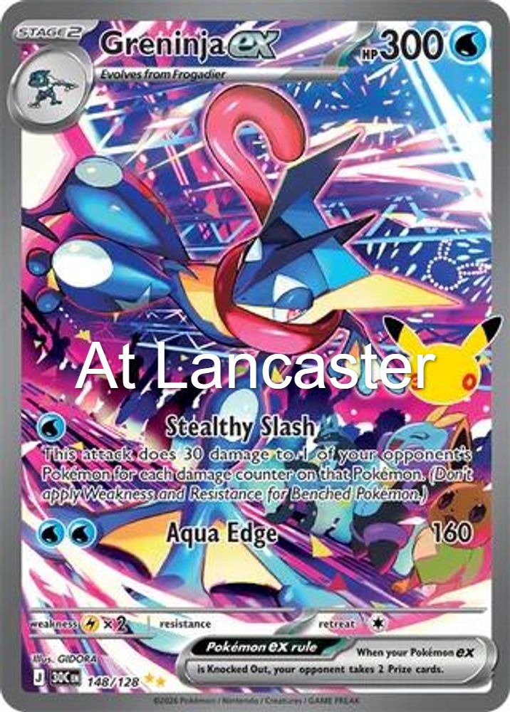 Greninja ex - 148/128 ME: 30th Celebration Special Illustration Rare Pokemon - NM (Lanc)