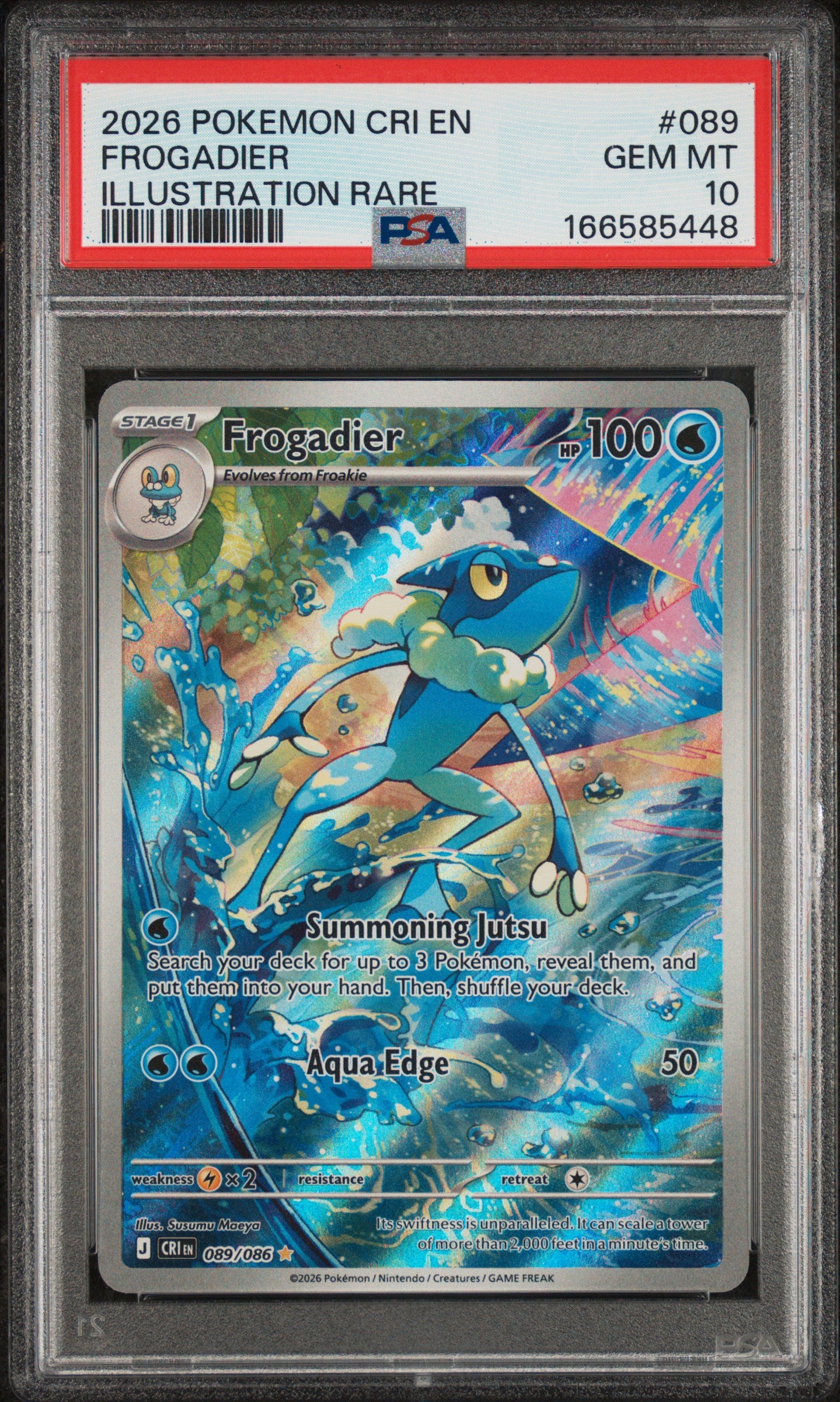 Frogadier - 089/086 PSA 10 Chaos Rising Illustration Rare Pokemon - GEM MINT