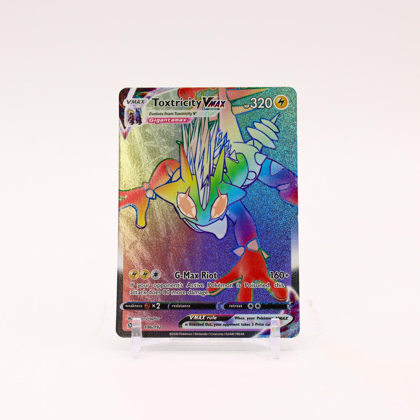 Toxtricity VMAX - 196/192 Rebel Clash Holo Rainbow Rare Pokemon - NM/LP