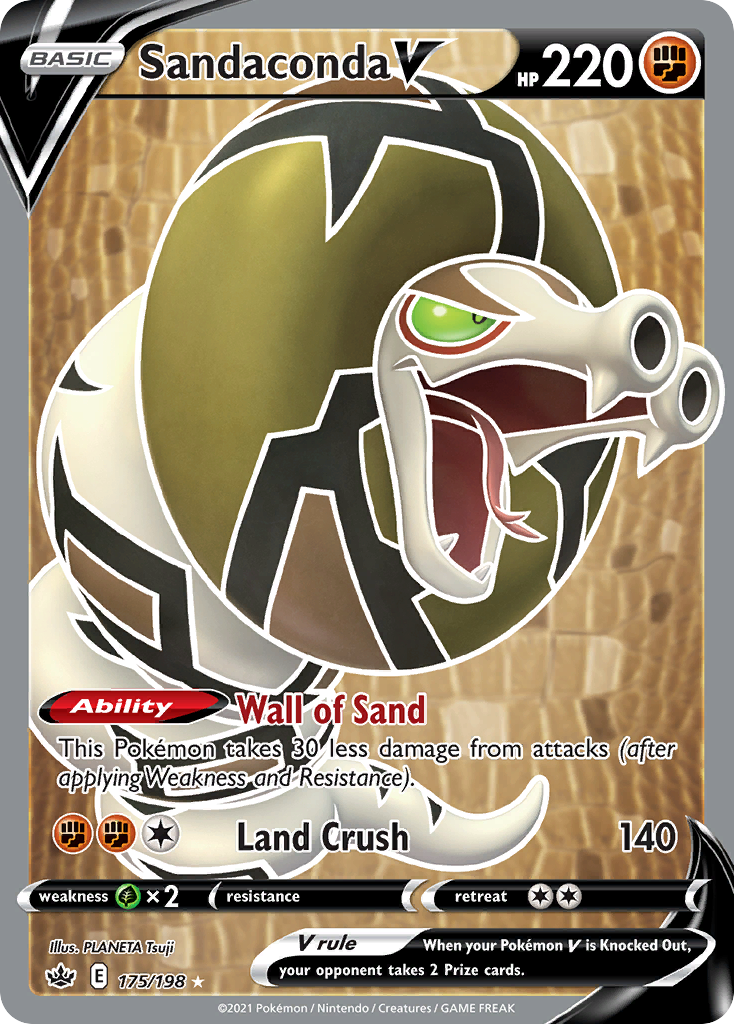 Sandaconda V - 175/198 Chilling Reign Ultra Rare Holo Pokemon - NM