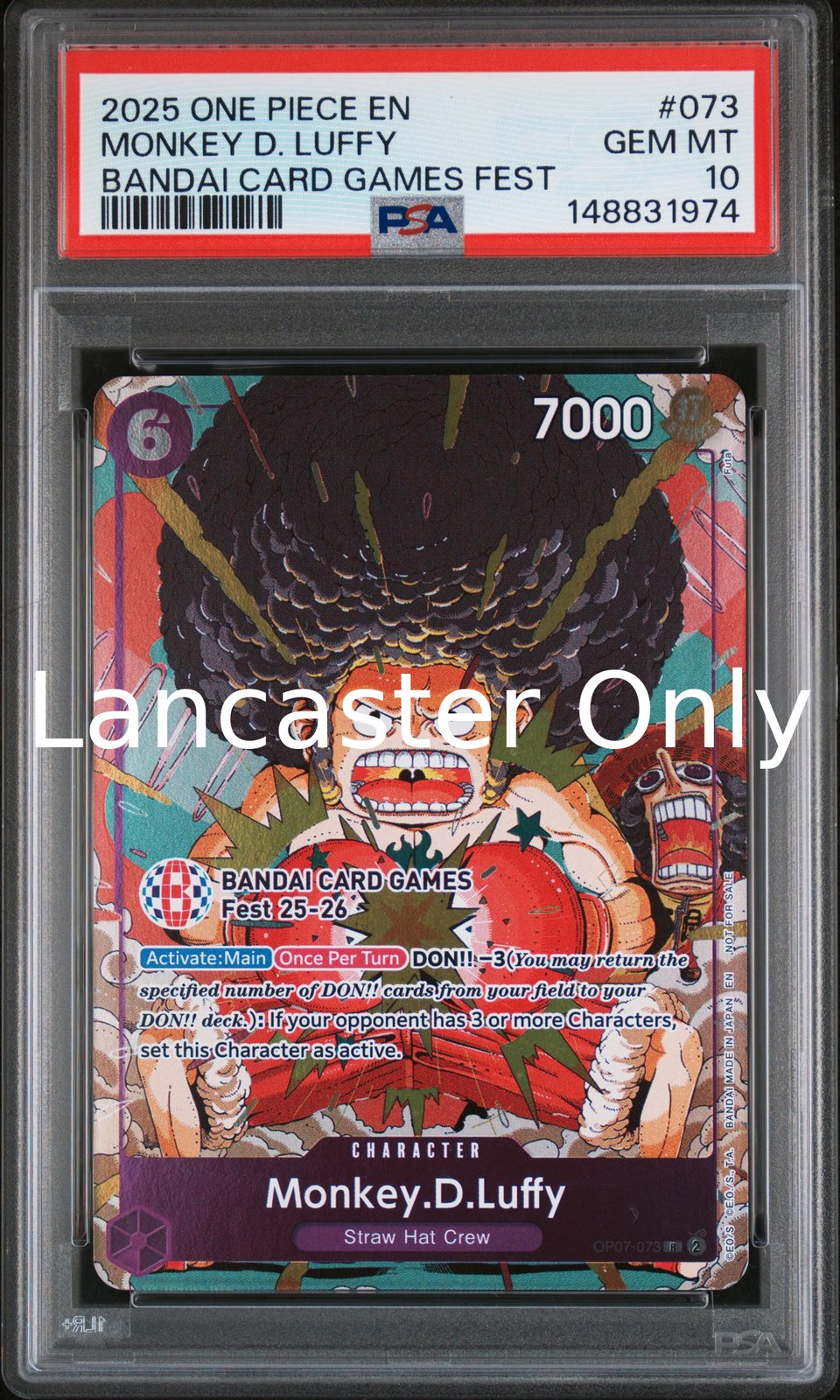 Monkey D. Luffy - 073 PSA 10 Bandai Card Games Fest One Piece - (Lanc)