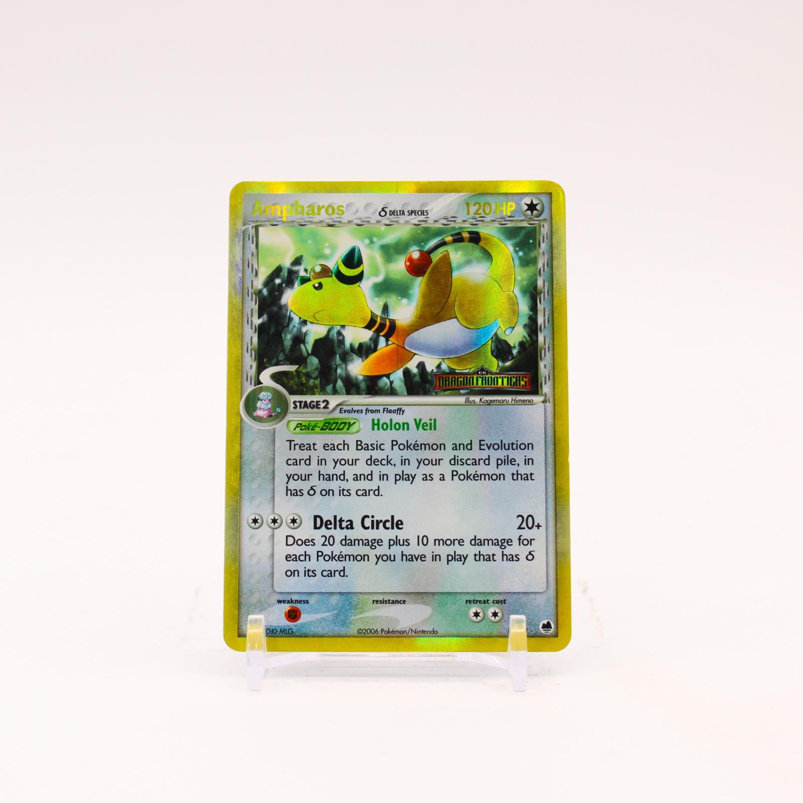 Ampharos - 1/101 Dragon Frontiers Reverse Holo Rare Pokemon - MP/HP