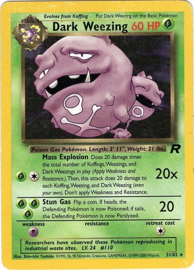 Dark Weezing - 41/82 Team Rocket Unlimited Rare Pokemon - NM
