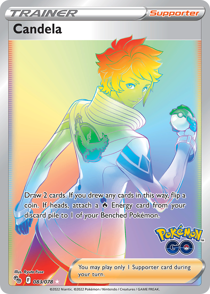 Candela - 083/078 Pokemon GO Rainbow Rare Holo Pokemon - NM