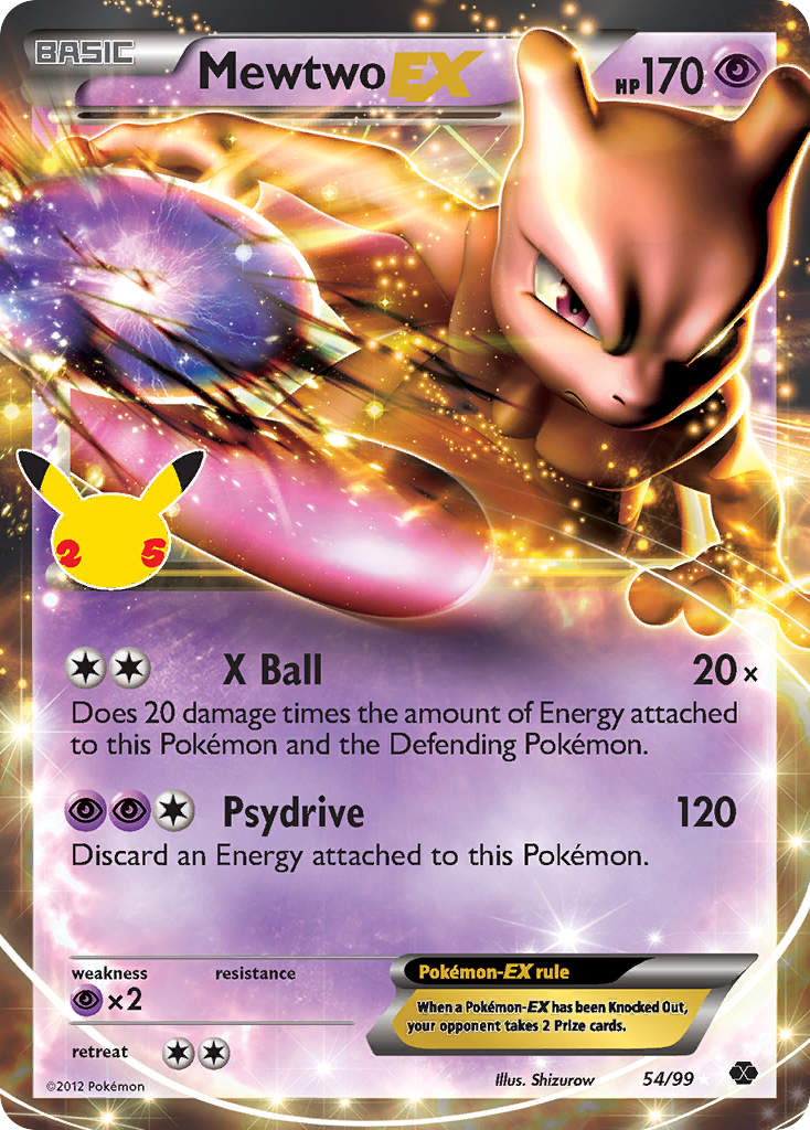 Mewtwo EX - 54/99 Celebrations: Classic Collection Holo Pokemon - NM