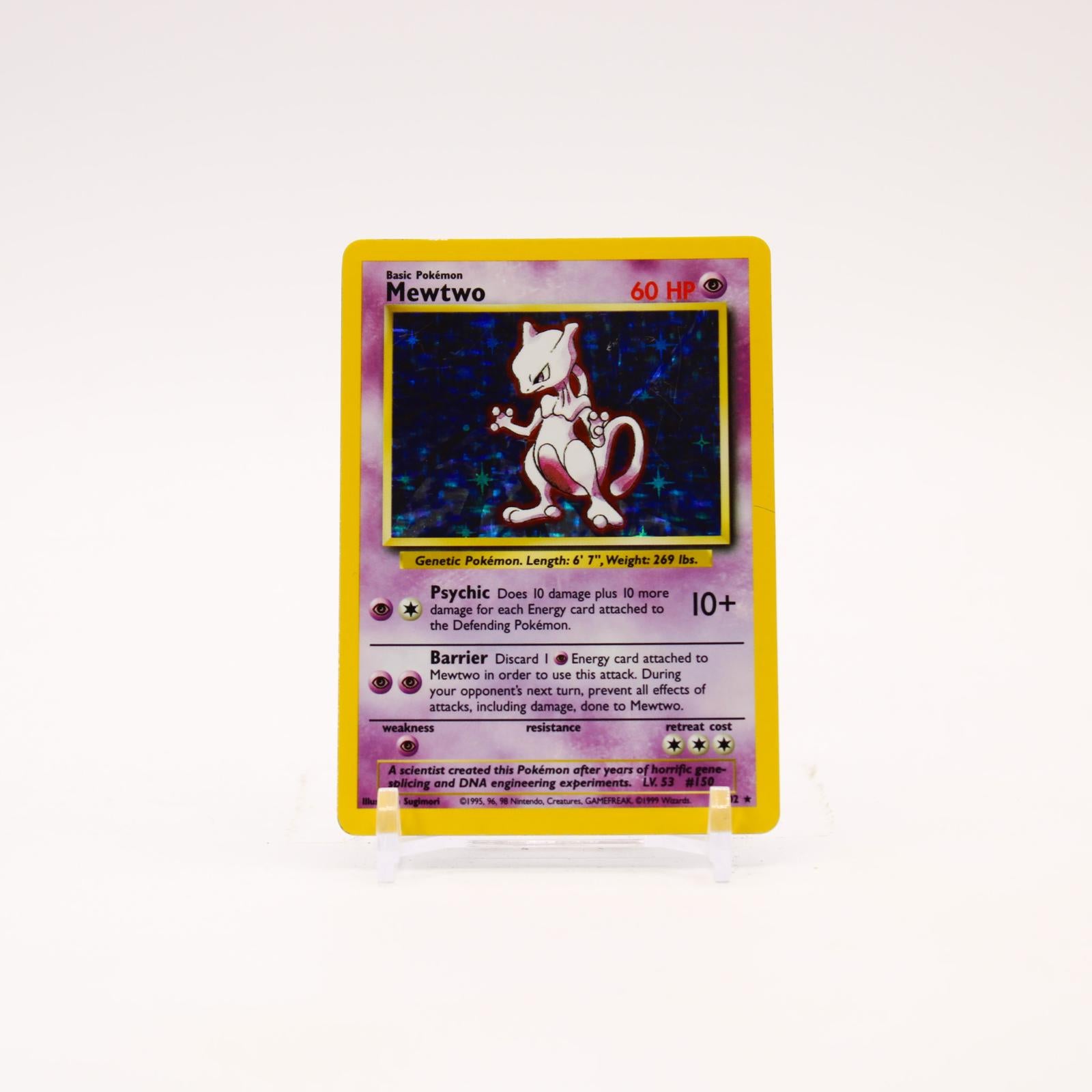 Mewtwo - 10/102 Base Set Unlimited Holo Rare Pokemon - MP