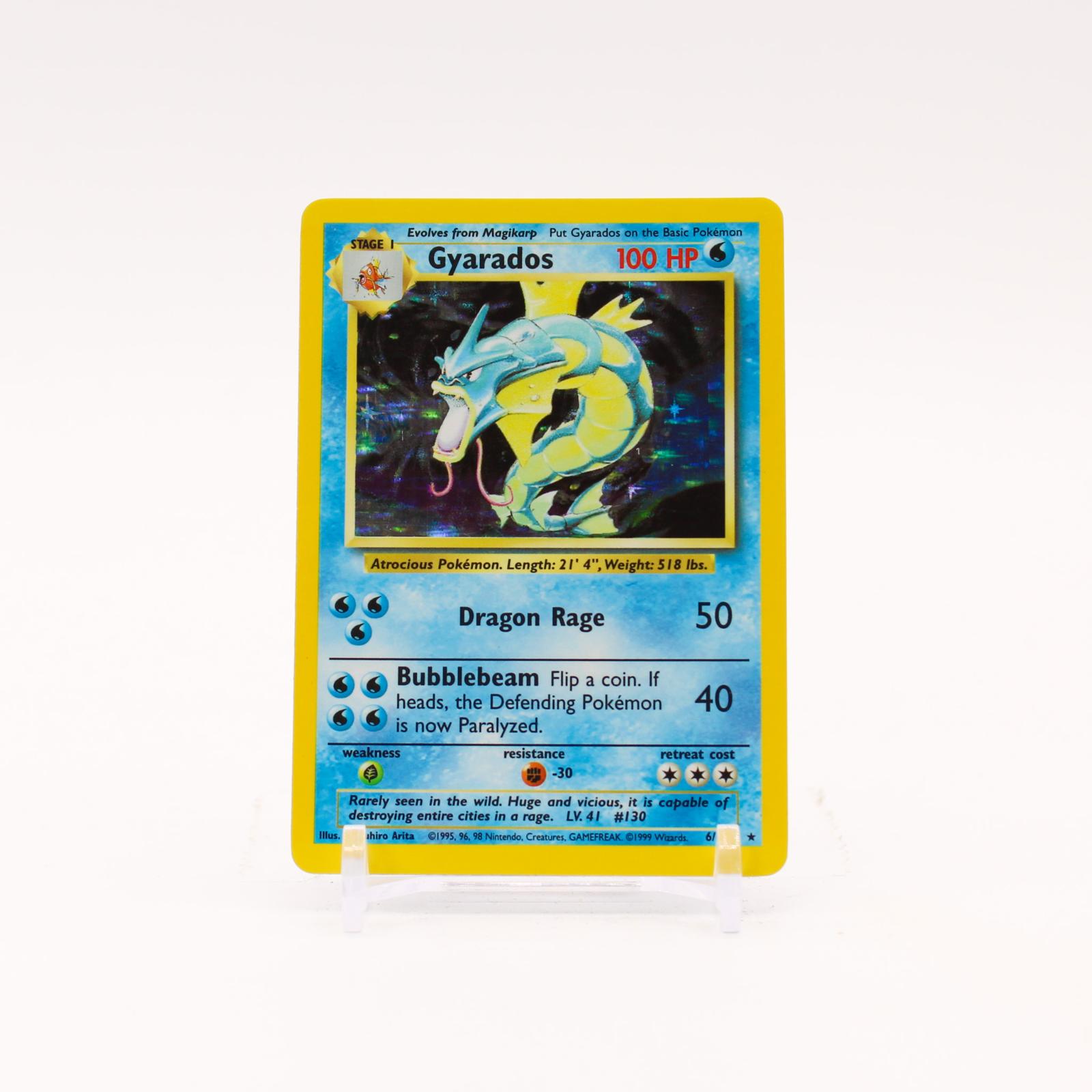 Gyarados - 6/102 Base Set Unlimited Holo Rare Pokemon - LP