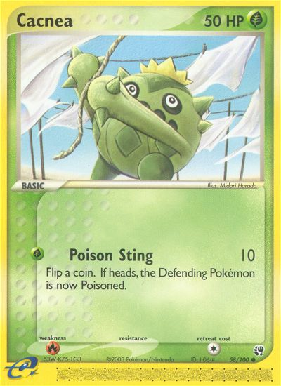 Cacnea - 58/100 Sandstorm Common Pokemon - NM