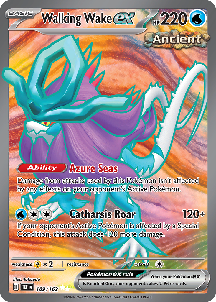 Walking Wake ex - 189/162 Temporal Forces Ultra Rare Holo Pokemon - NM