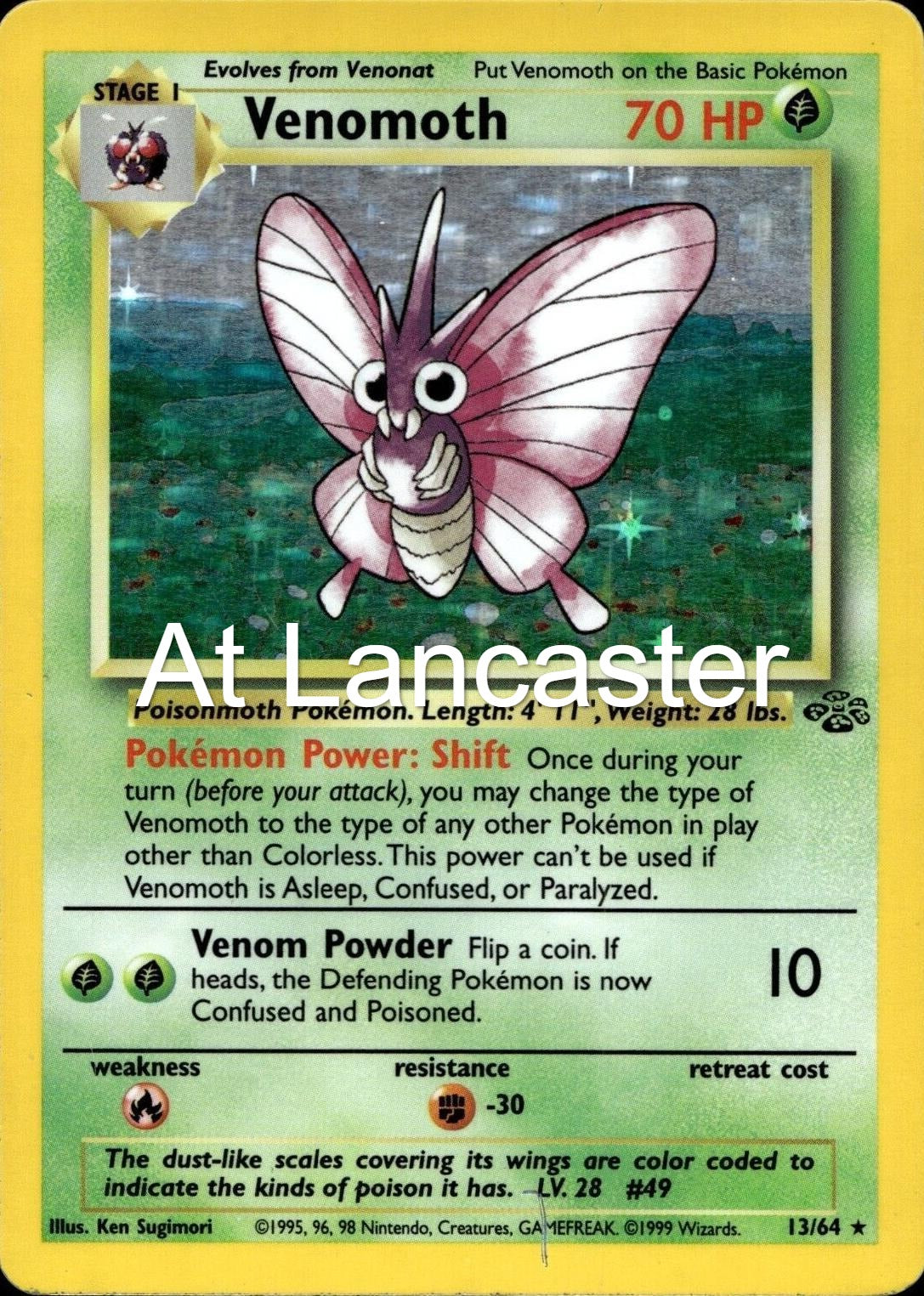 Venomoth - 13/64 Jungle Unlimited Holo Rare Pokemon - LP/MP (Lanc)
