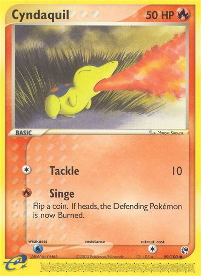 Cyndaquil - 59/100 Sandstorm Common Pokemon - NM