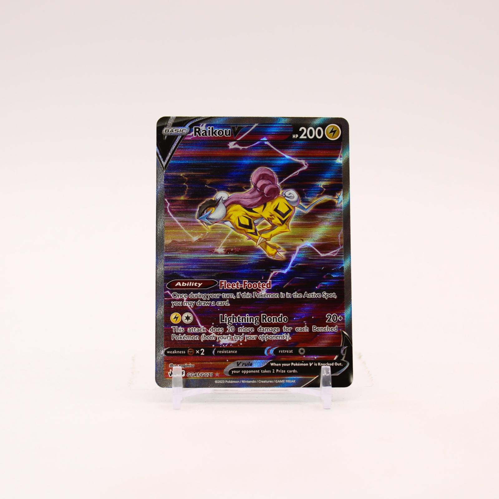 Raikou V - GG41/GG70 Crown Zenith Galarian Gallery Holo Pokemon - NM