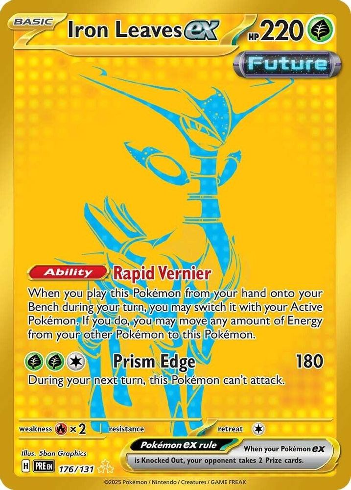 Iron Leaves ex - 176/131 Prismatic Evolutions Hyper Rare Holo Pokemon - NM