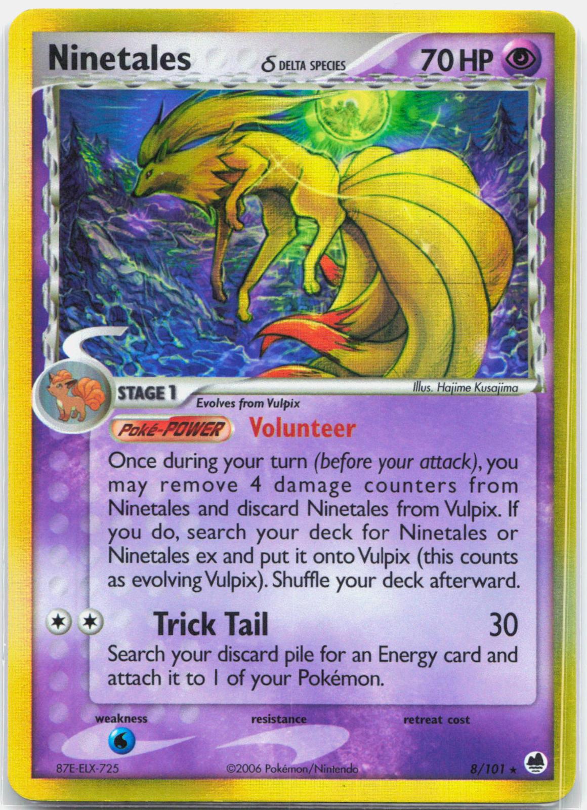 Ninetales - 8/101 Dragon Frontiers Holo Rare Pokemon - LP