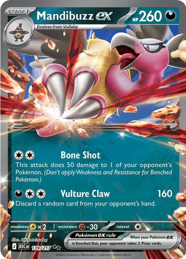 Mandibuzz ex - 139/217 Ascended Heroes Double Rare Holo Pokemon - NM