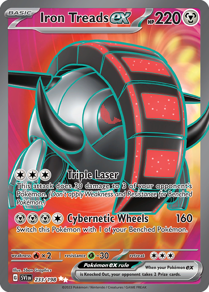 Iron Treads ex - 233/198 Scarlet & Violet Ultra Rare Holo Pokemon - NM