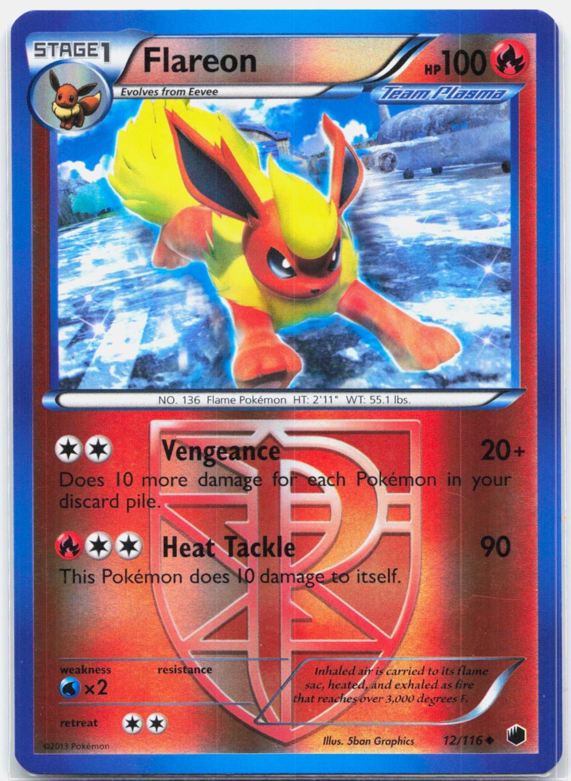 Flareon - 12/116 Plasma Freeze Reverse Holo Pokemon - NM/LP