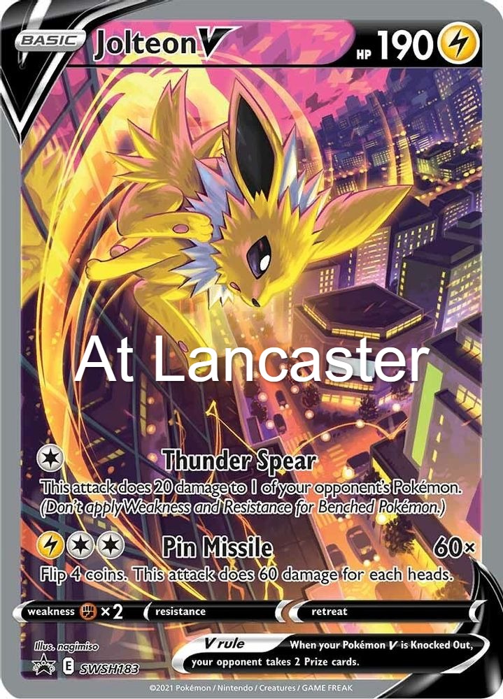 Jolteon V - SWSH183 Sword & Shield Promo Promo Pokemon - NM (Lanc)